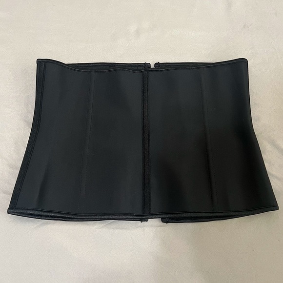 Yianna women’s black Latex waist trainer Hook And Eye size L - Picture 3 of 11